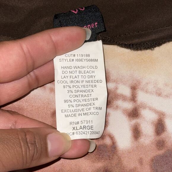 Wrapper Blouse Top Women’s XL Brown Yellow Sleeveless Beaded Neckline Boho Y2K - Picture 4 of 8